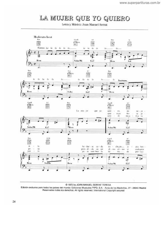 Partitura da música La Mujer Que Yo Quiero v.3