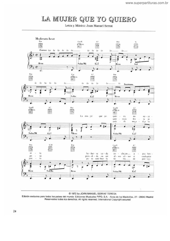 Partitura da música La Mujer Que Yo Quiero v.3