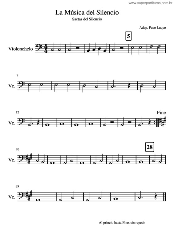Partitura da música La Música Del Silencio