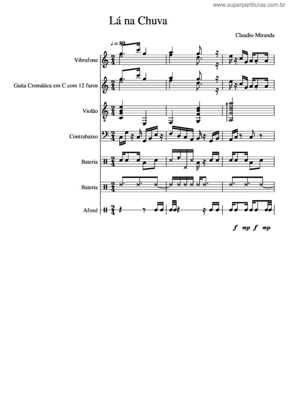 Partitura da música La Na Chuva
