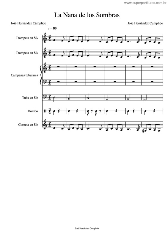 Partitura da música La Nana De Los Sombras Semana Santa
