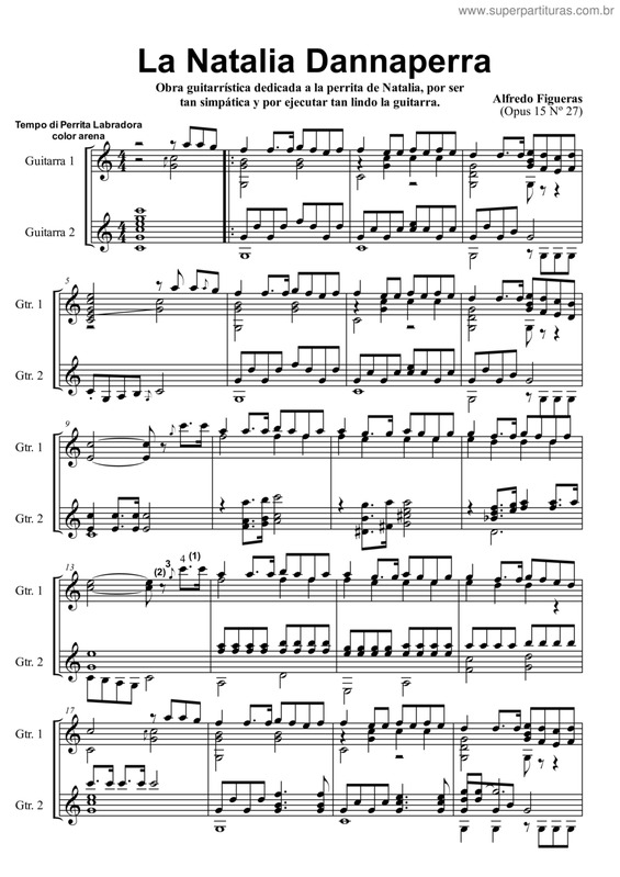 Partitura da música La Natalia Dannaperra