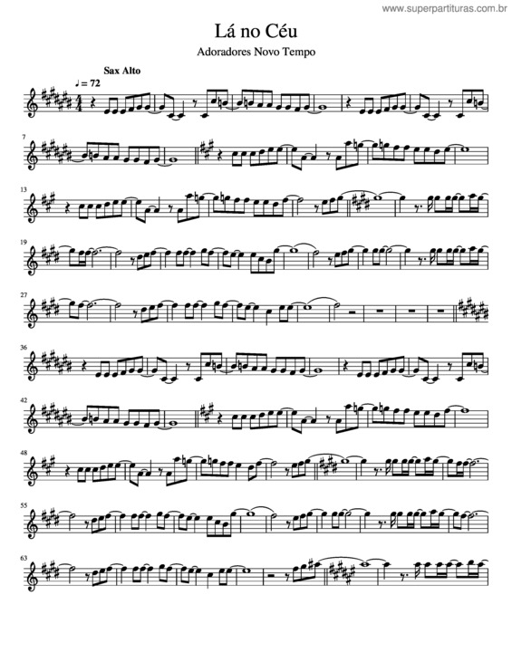 Partitura da música Lá No Céu v.5