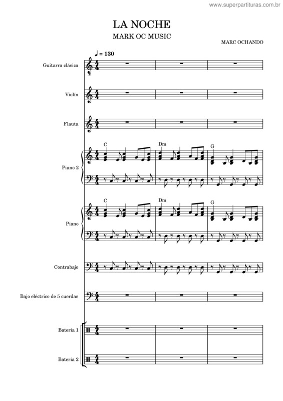Partitura da música La Noche – Mark Oc Music
