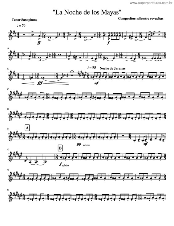 Partitura da música La Noche De Los Mayas v.2