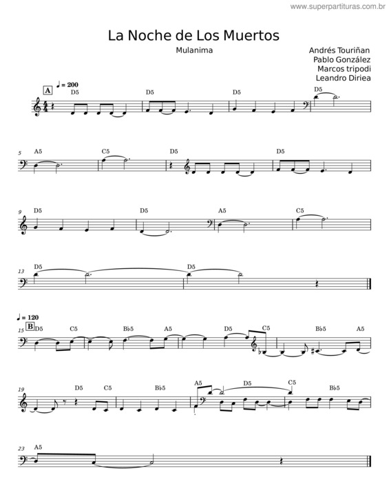 Partitura da música La Noche De Los Muertos