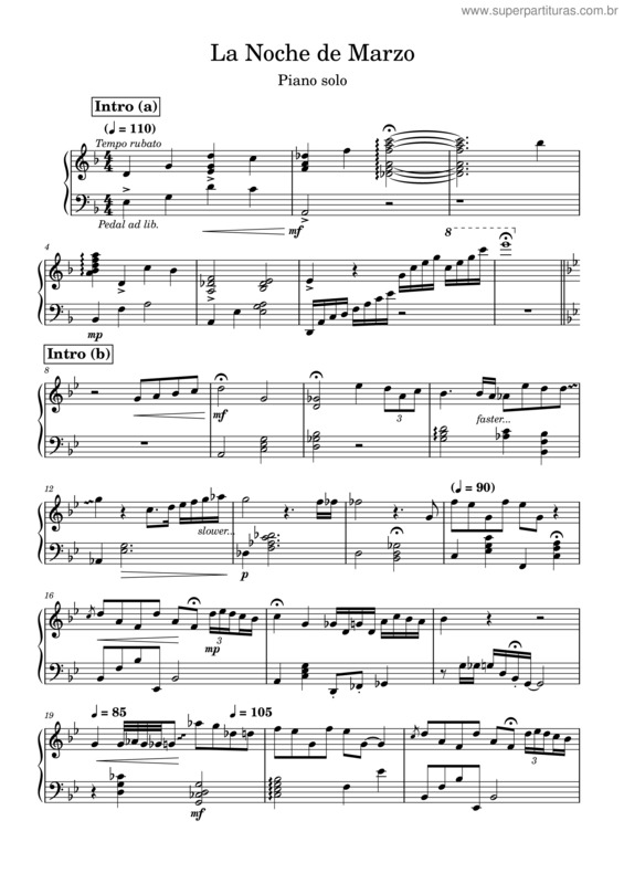 Partitura da música La Noche De Marzo