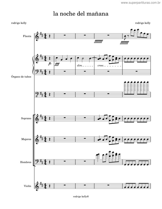 Partitura da música La Noche Del Mañana