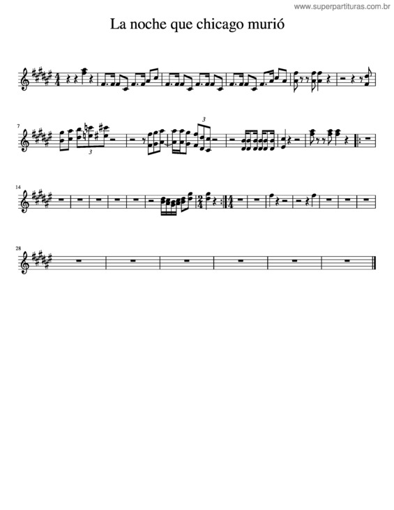 Partitura da música La Noche Que Chicago Murió