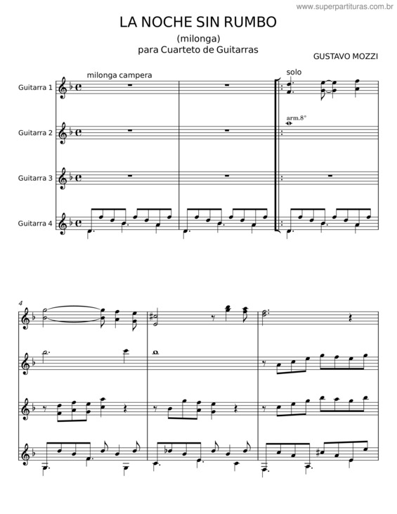 Partitura da música La Noche Sin Rumbo