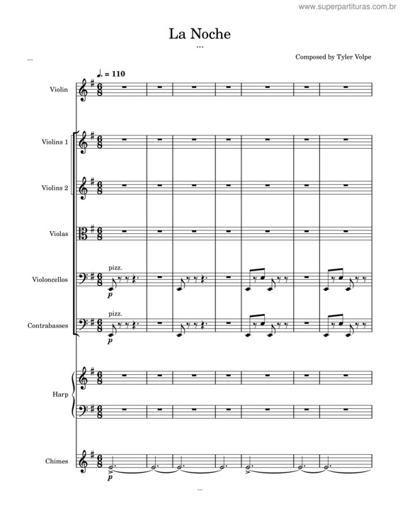 Partitura da música La Noche v.2