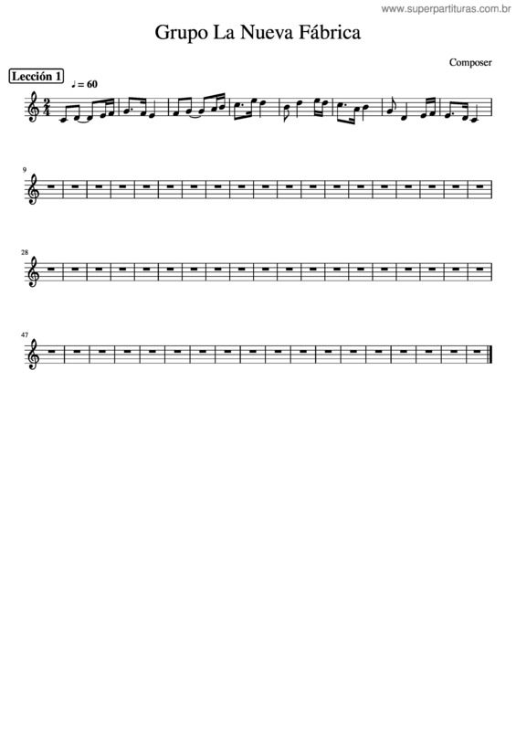 Partitura da música La Nueva Fábrica Lec. 1
