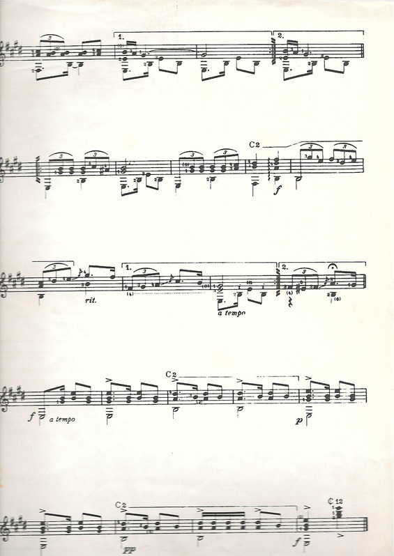 Partitura da música La Paloma Pág.2