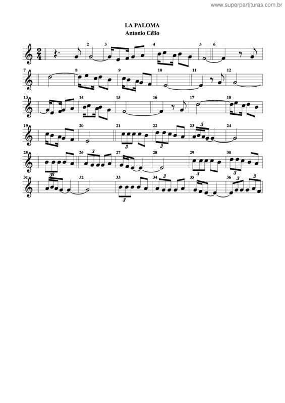 Partitura da música La Paloma v.5