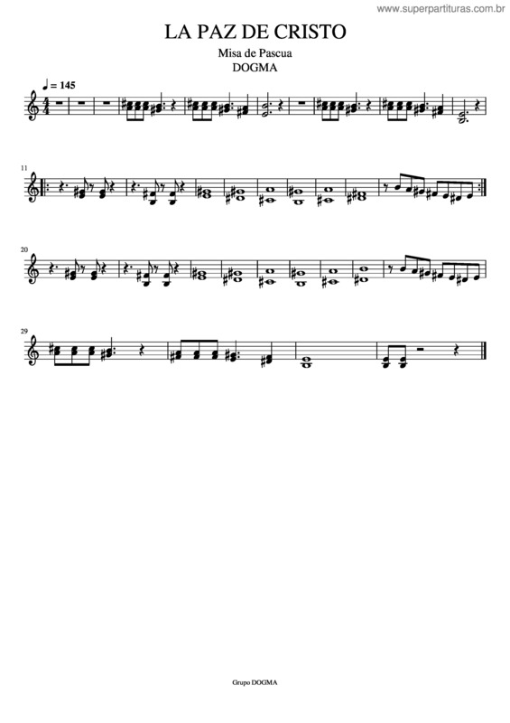 Partitura da música La Paz De Cristo