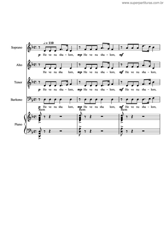 Partitura da música La Paz Este Con Nosotros
