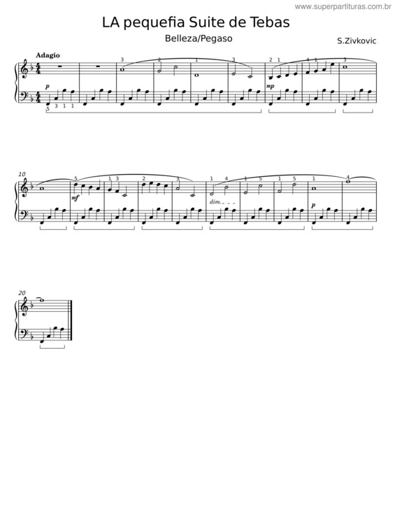Partitura da música La Pequeña Suite De Tebas