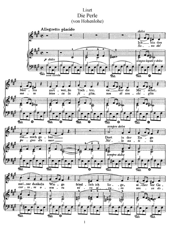 Partitura da música La Perla S.326