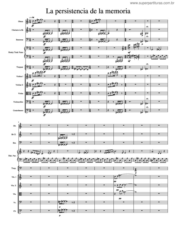 Partitura da música La Persistencia De La Memoria