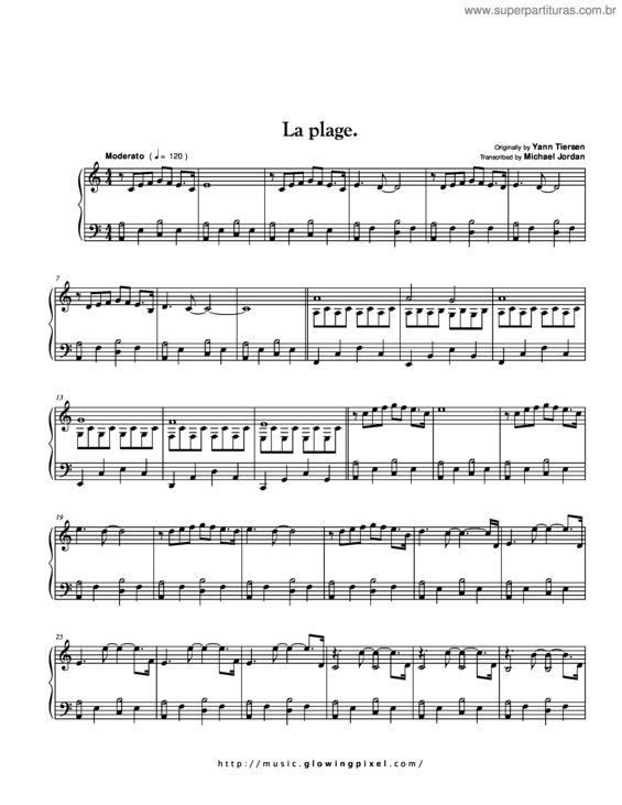 Partitura da música La Plage v.3