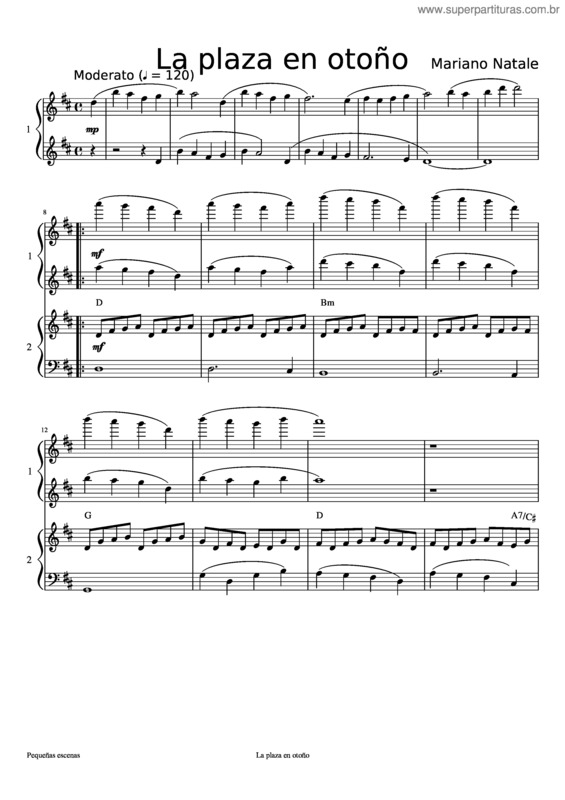 Partitura da música La Plaza En Otoño