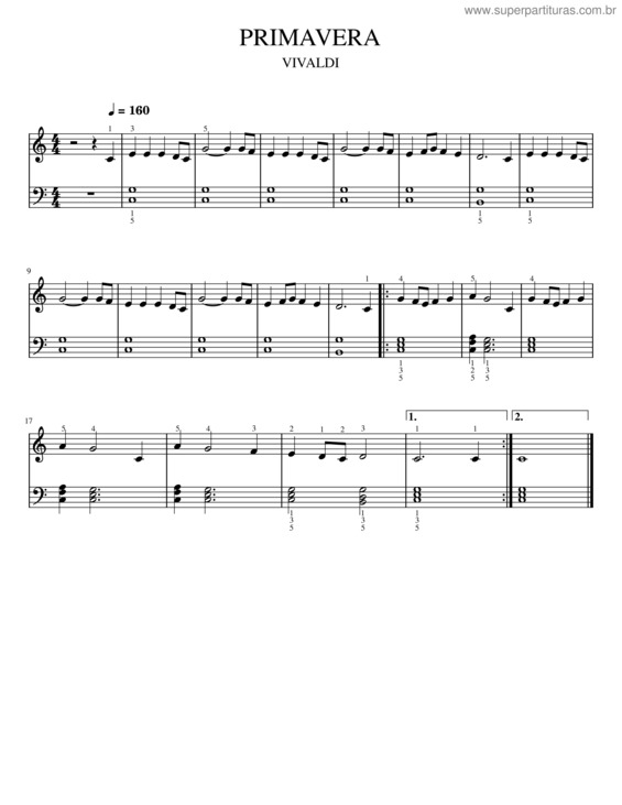 Partitura da música La Primavera – Antonio Vivaldi 001Primavera