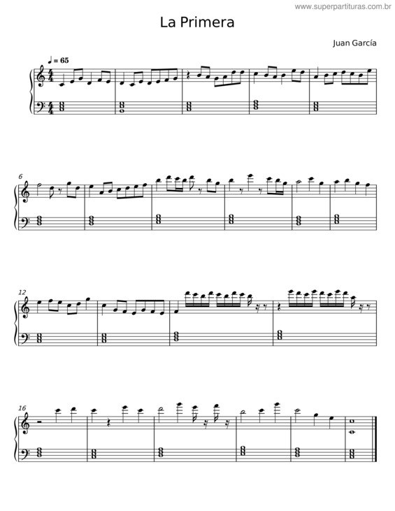 Partitura da música La Primavera – Juan García