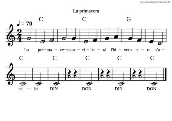Partitura da música La Primavera Arriba Ja