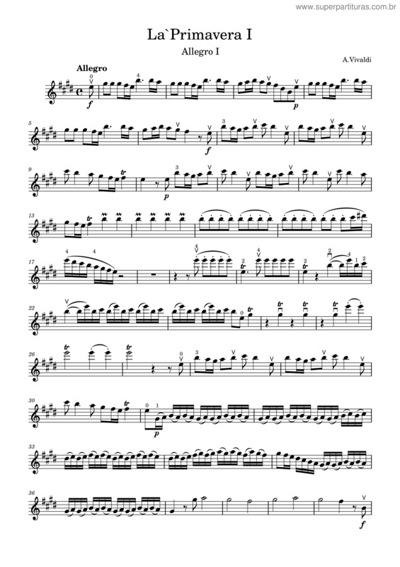 Partitura da música La`Primavera I