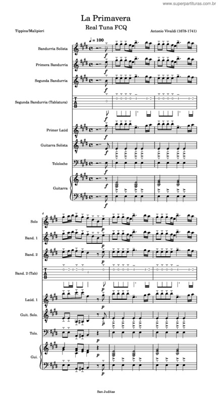 Partitura da música La Primavera Rtfcq