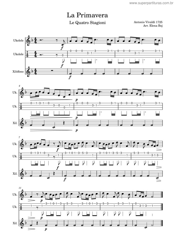 Partitura da música La Primavera v.11