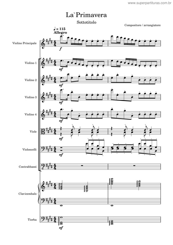 Partitura da música La`Primavera v.15