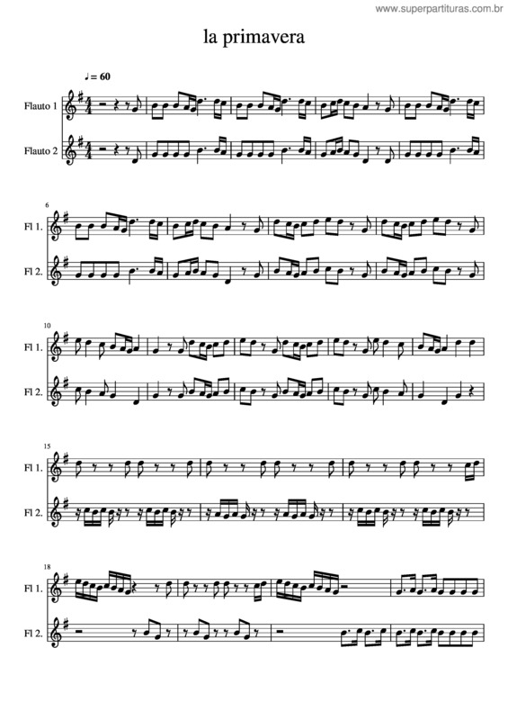 Partitura da música La Primavera v.3
