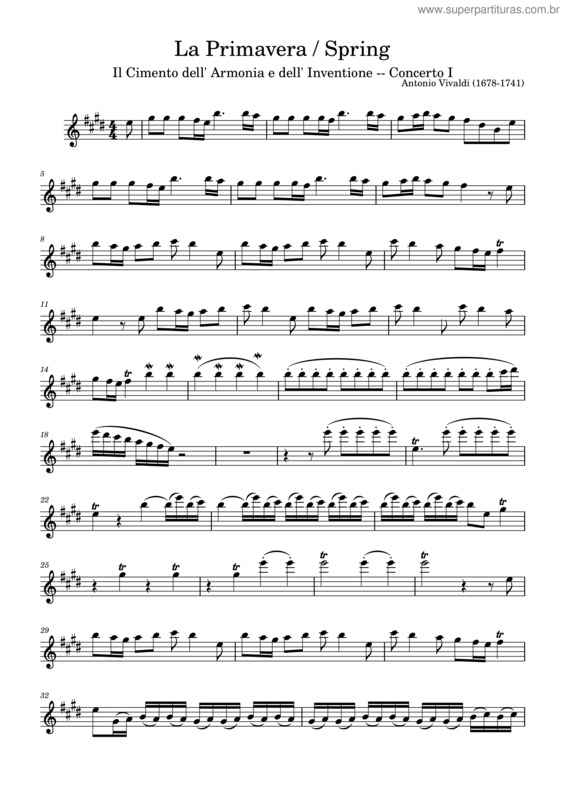 Partitura da música La Primavera v.5