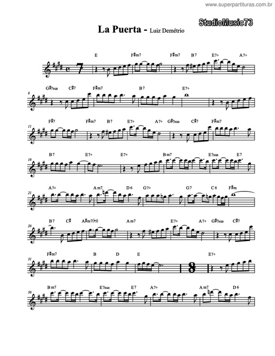 Partitura da música La Puerta v.2