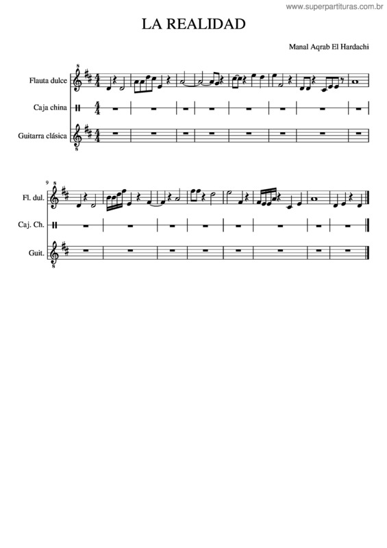 Partitura da música La Realidad Composicion Muscia