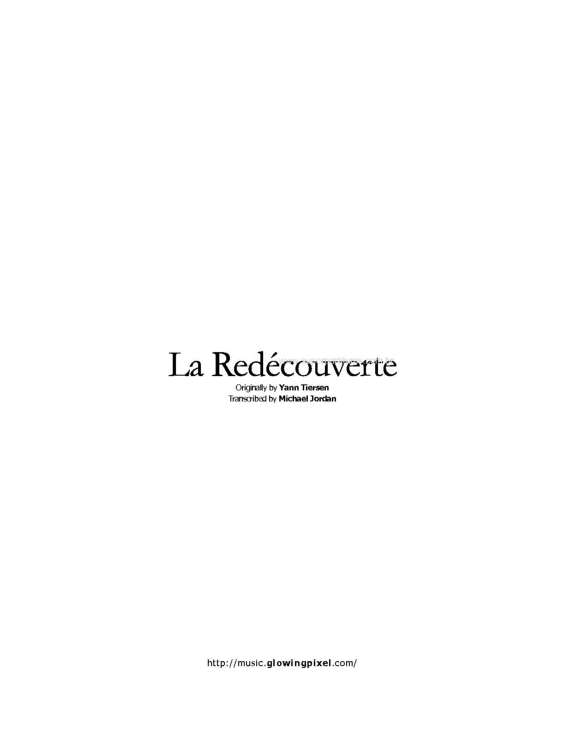 Partitura da música La Redécouverte