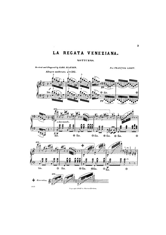 Partitura da música La Regata Veneziana