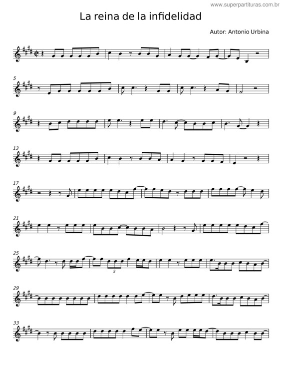 Partitura da música La Reina De La Infidelidad