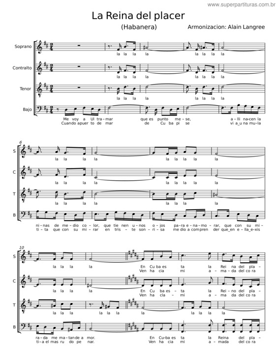 Partitura da música La Reina Del Placer