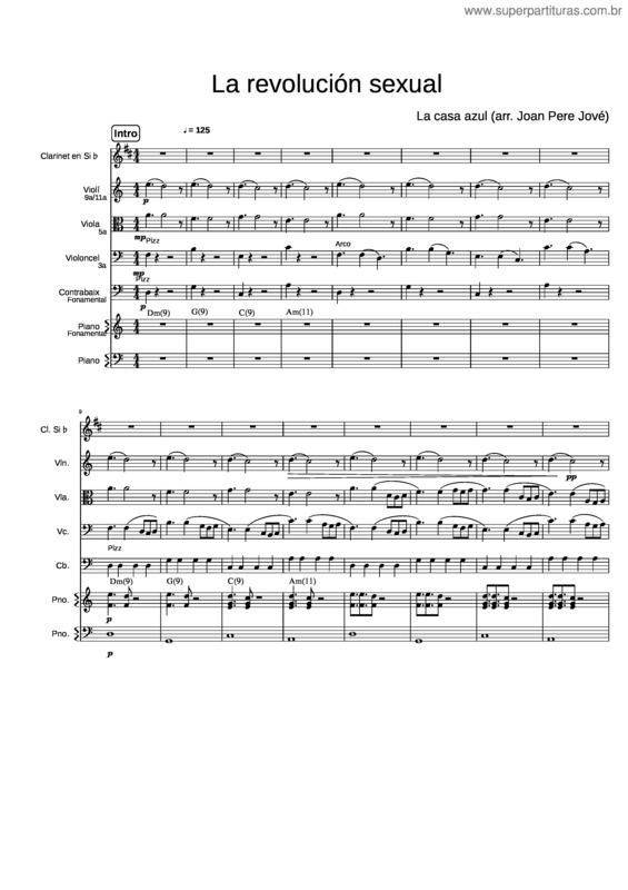 Partitura da música La Revolución Sexual