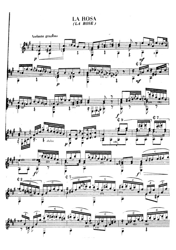 Partitura da música La Rosa