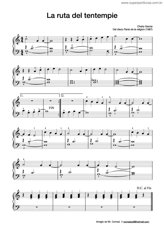 Partitura da música La Ruta Del Tentempie