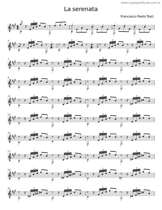Partitura da música La Serenata – Francesco Paolo Tosti v.2