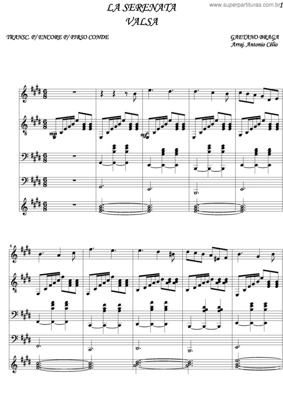 Partitura da música La Serenata v.2