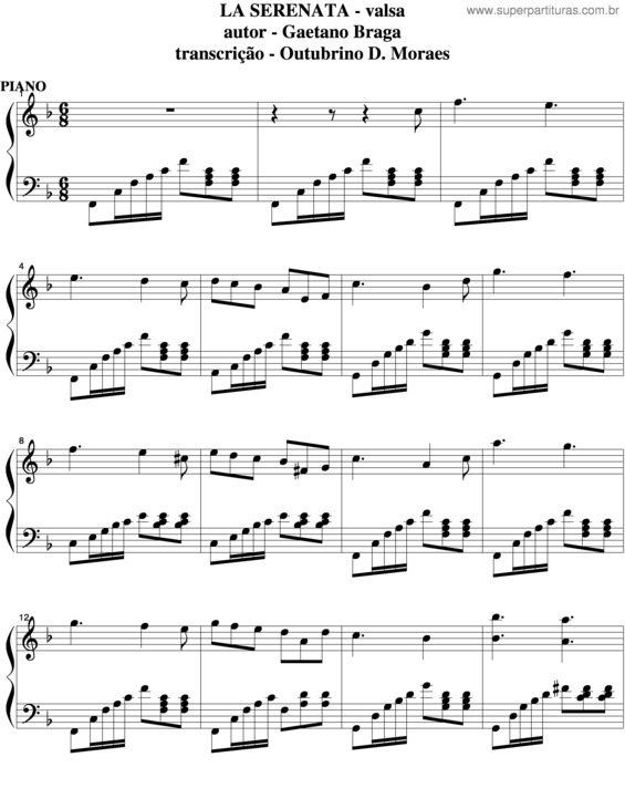 Partitura da música La Serenata v.3