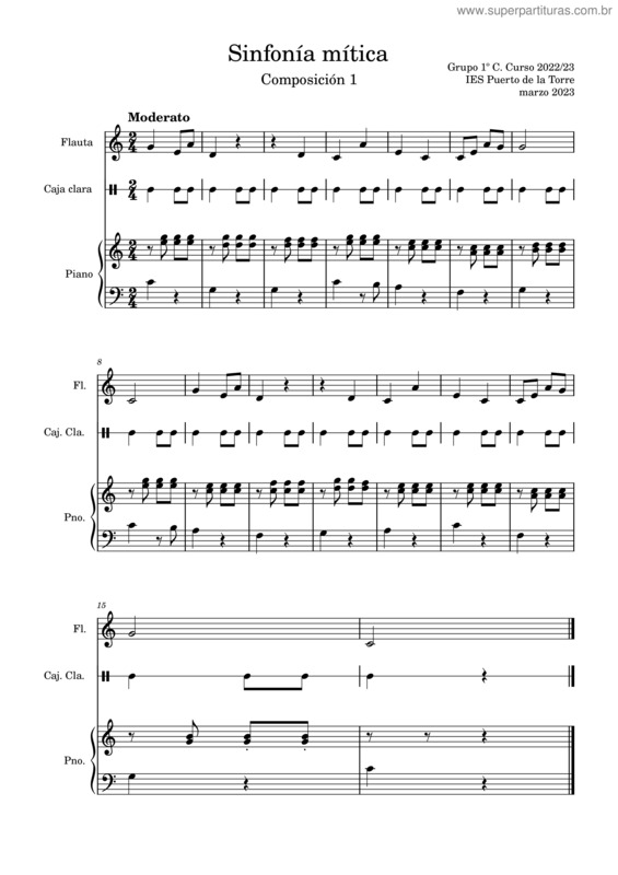 Partitura da música La Sinfonía Mítica