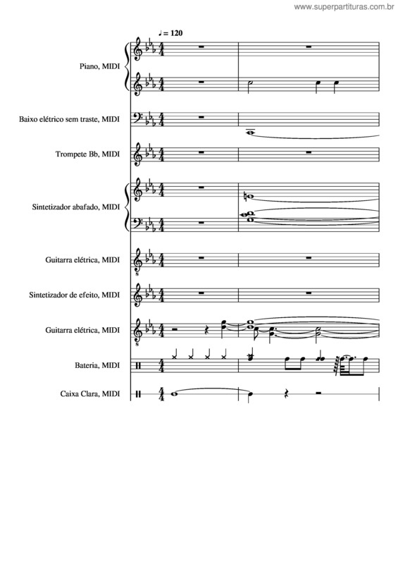 Partitura da música La Solitudine – Renato Russo
