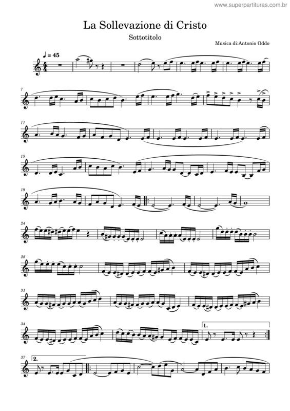 Partitura da música La Sollevazione Di Cristo