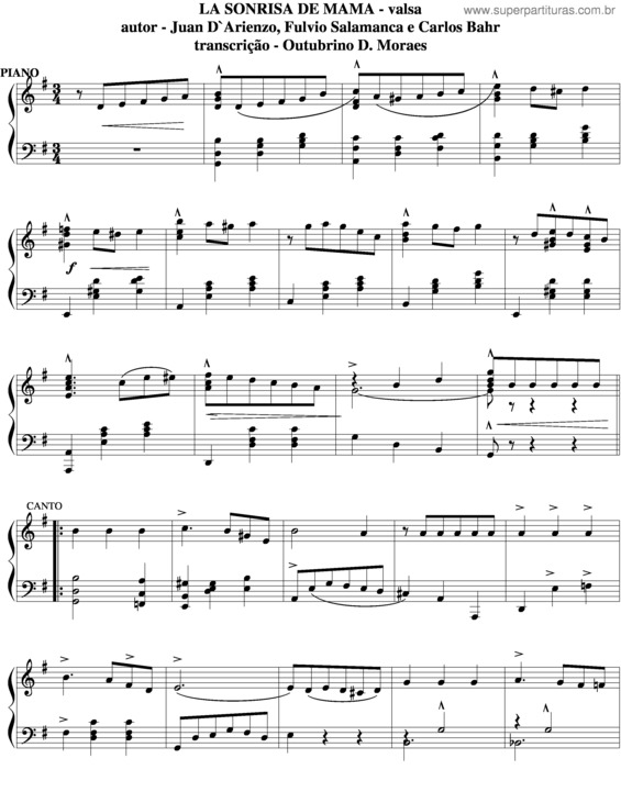 Partitura da música La Sonrisa De Mama